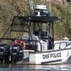 DNR Police boat docked at Delaware City.