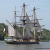 LHERMIONE, a French Tall ship sailing from Baltimore to Philadelphia through the C&D Canal.