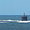 Submarine outbound from Norfolk.